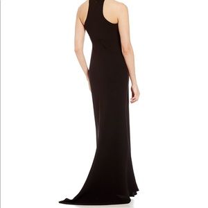 calvin klein crepe halter gown